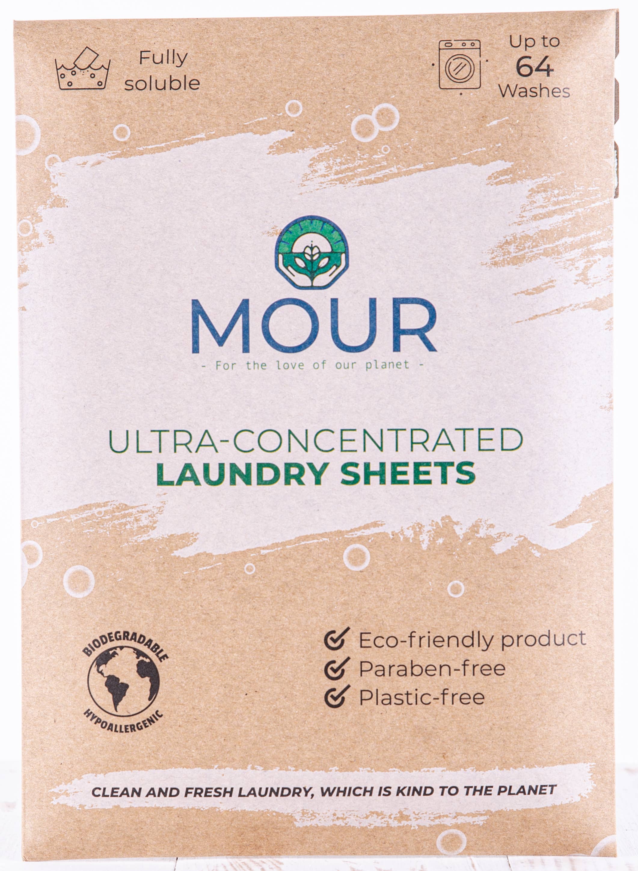MOURGREEN - Wholesale Laundry Detergent Powder/Pods - MOUR ECOLOGICAL LAUNDRY SHEETS 64 WASHES2