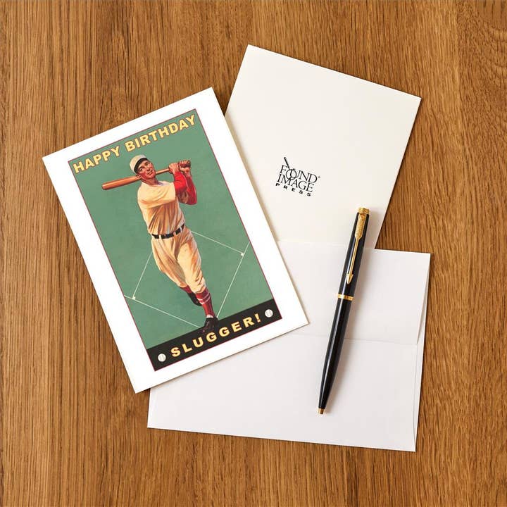 Found Image Press - Wholesale Stationery/Notecard Set - Greeting Card HB-214 Happy Birthday Slugger1