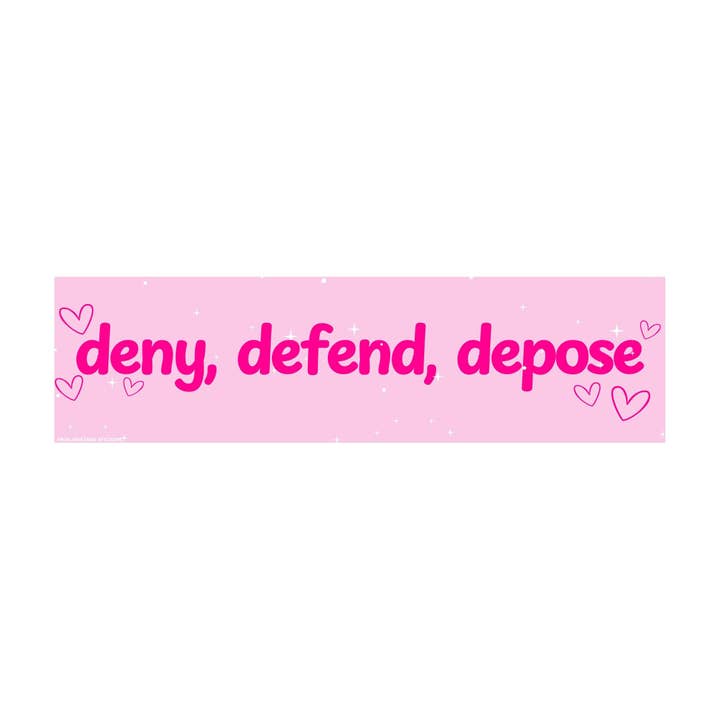 Deny Defend Depose (Live Laugh Love) for wholesale by Frog Mustard Stickers