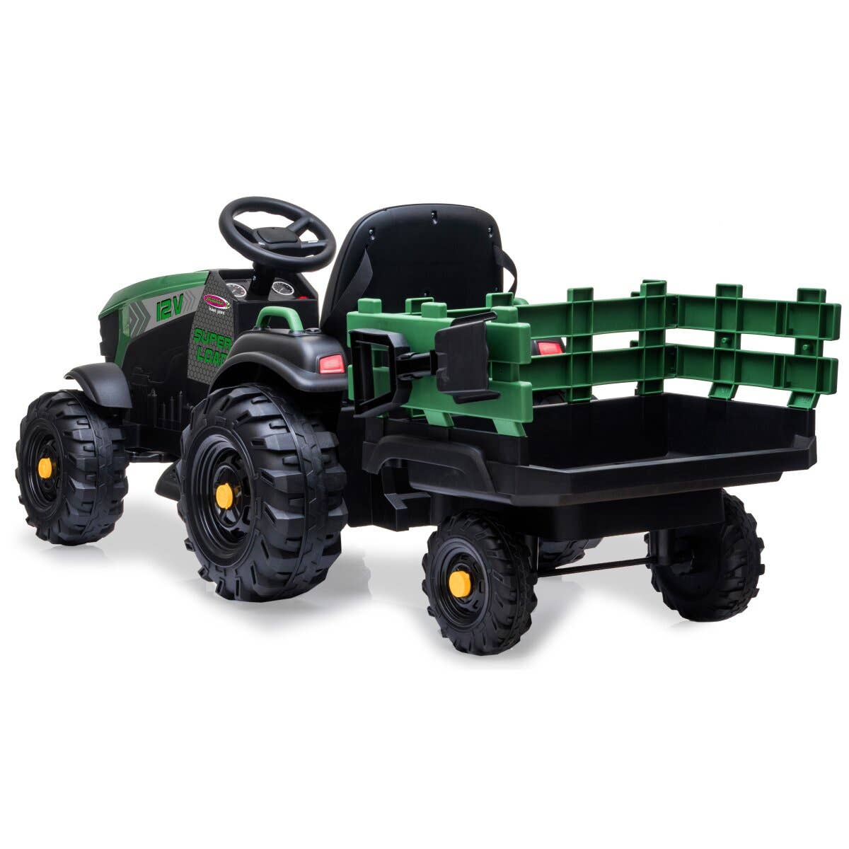 mhw24 – wholesale Toy car/truck – Child – Ride-on tractor Super Load with trailer green 12V7