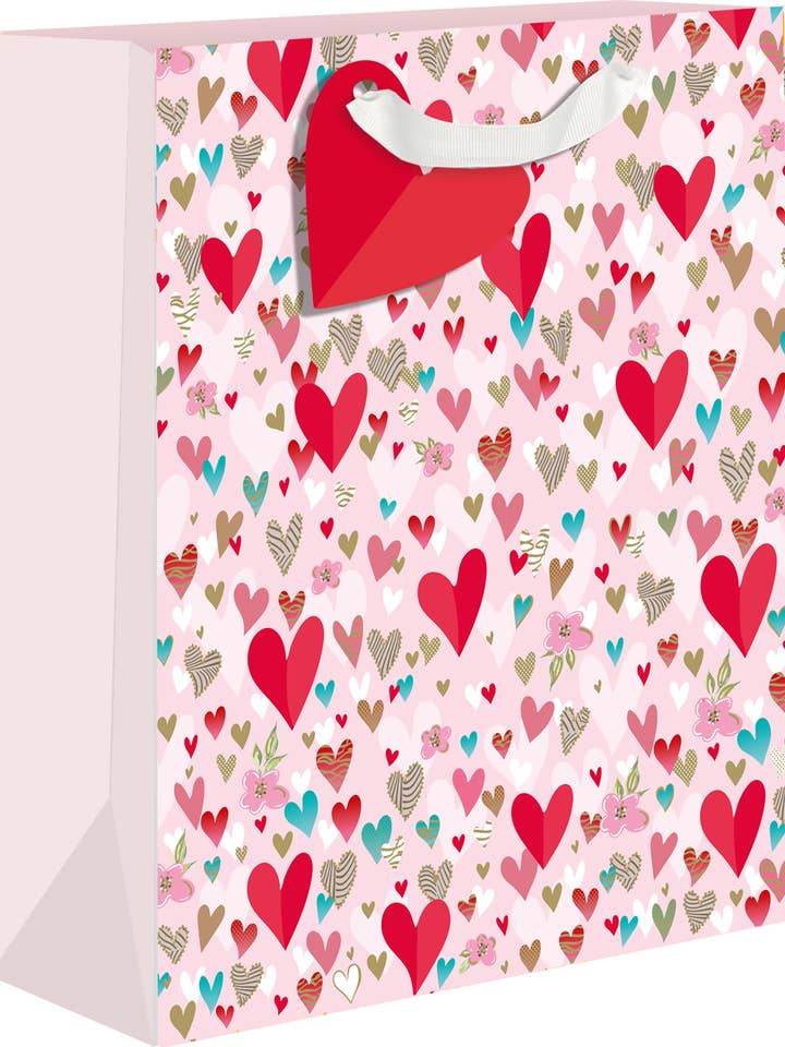 Flowers & Hearts Large Gift Bags for wholesale by Party Partners