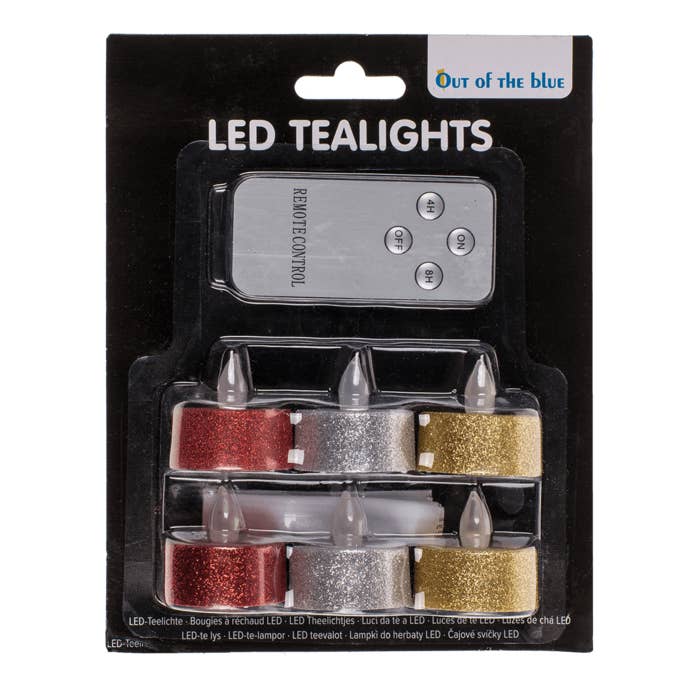 Out of the blue KG – wholesale Flameless candle – Tealight with warm white LED, Glamour,1