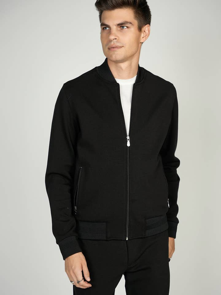 Zwarte Bomberbroek voor wholesale door Luchiano Visconti