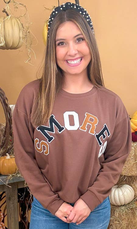 Sugar Stitch - Wholesale Sweatshirt - Women's - Soft Chenille Smores Graphic Sweatshirt1