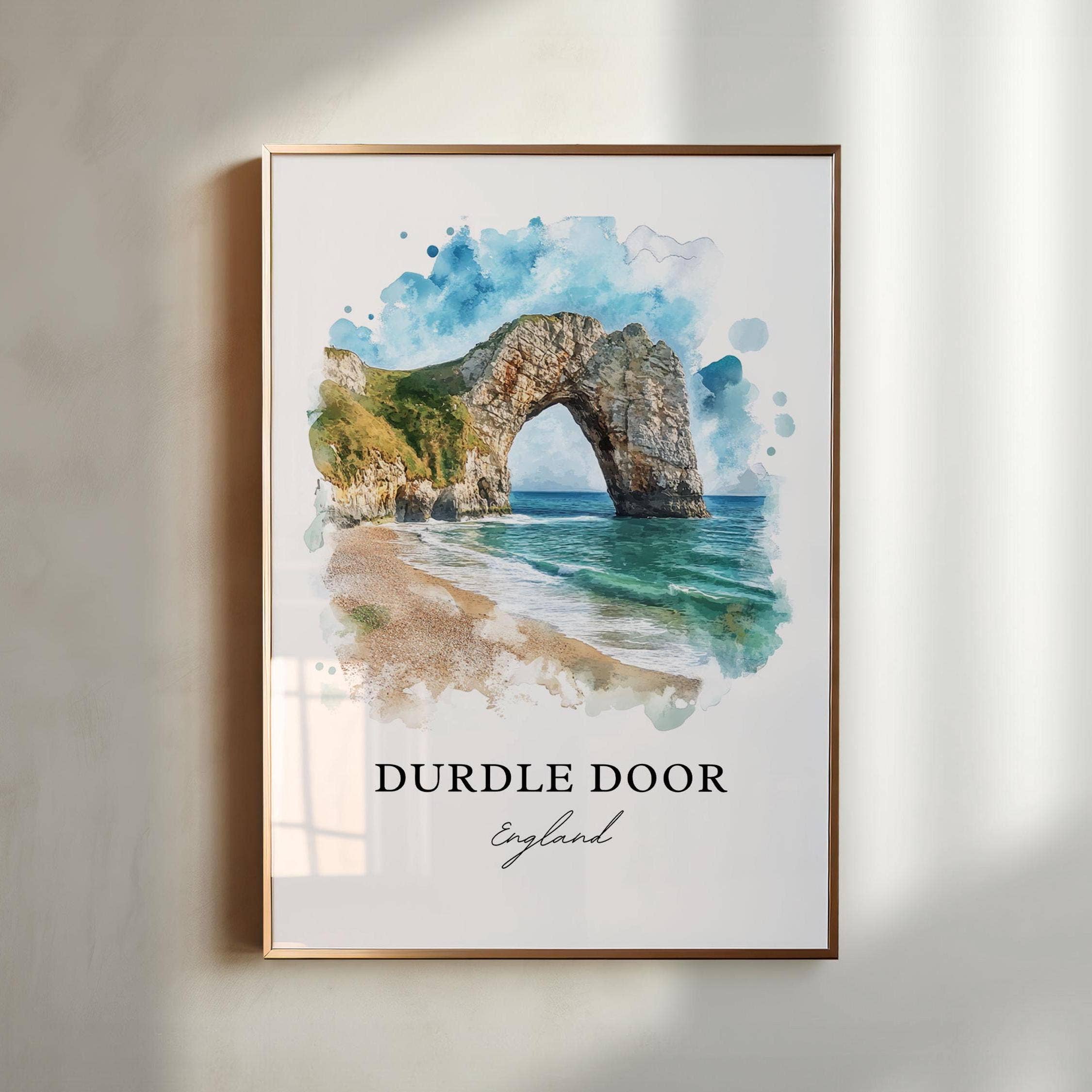 Premium Travel Art - Wholesale Art Print - Durdle Door Wall Art, Lulworth Print, Dorset England Watercolor Art, Durdle Door Gift, Travel Print, Travel Poster, Housewarming Gift0