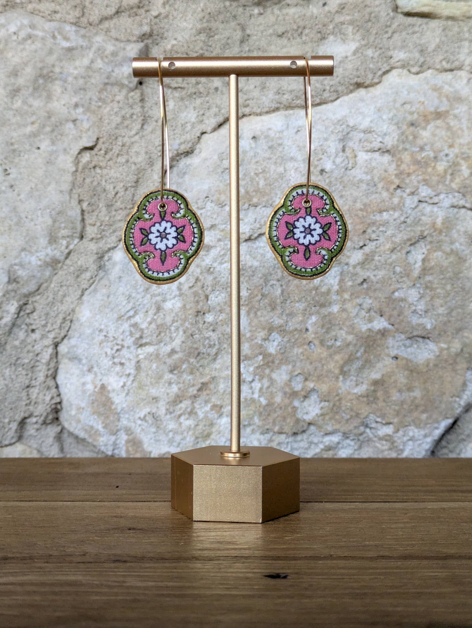 Katie Lynne - Vintage Textile Jewelry - Wholesale Dangle Earrings - Jackie Drop Earring1