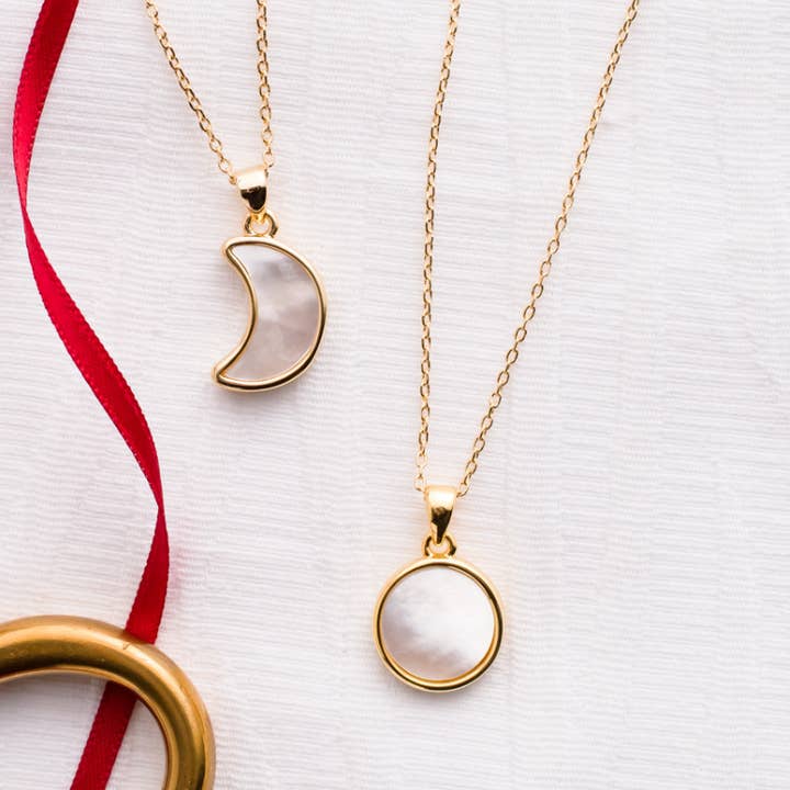 Shine Bright - Halskette mit rundem Anhänger aus Perlmutt für den Großhandel von Mystic Soul Jewelry