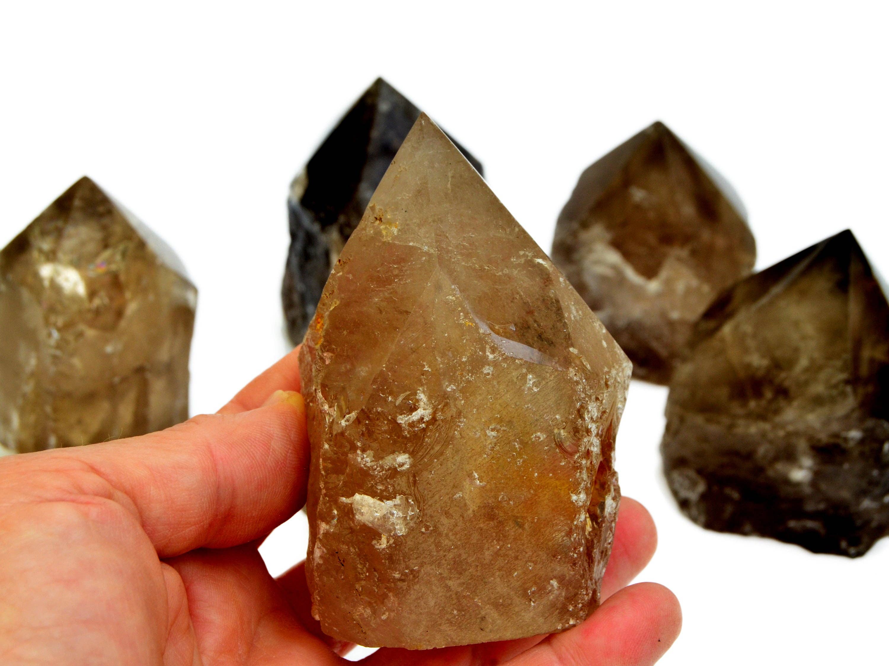 Kaia & Crystals - Wholesale Spiritual Stone/Crystal - Smoky Quartz Semi Polished Point (Brazil) - (200g - 450g) Extra Quality3