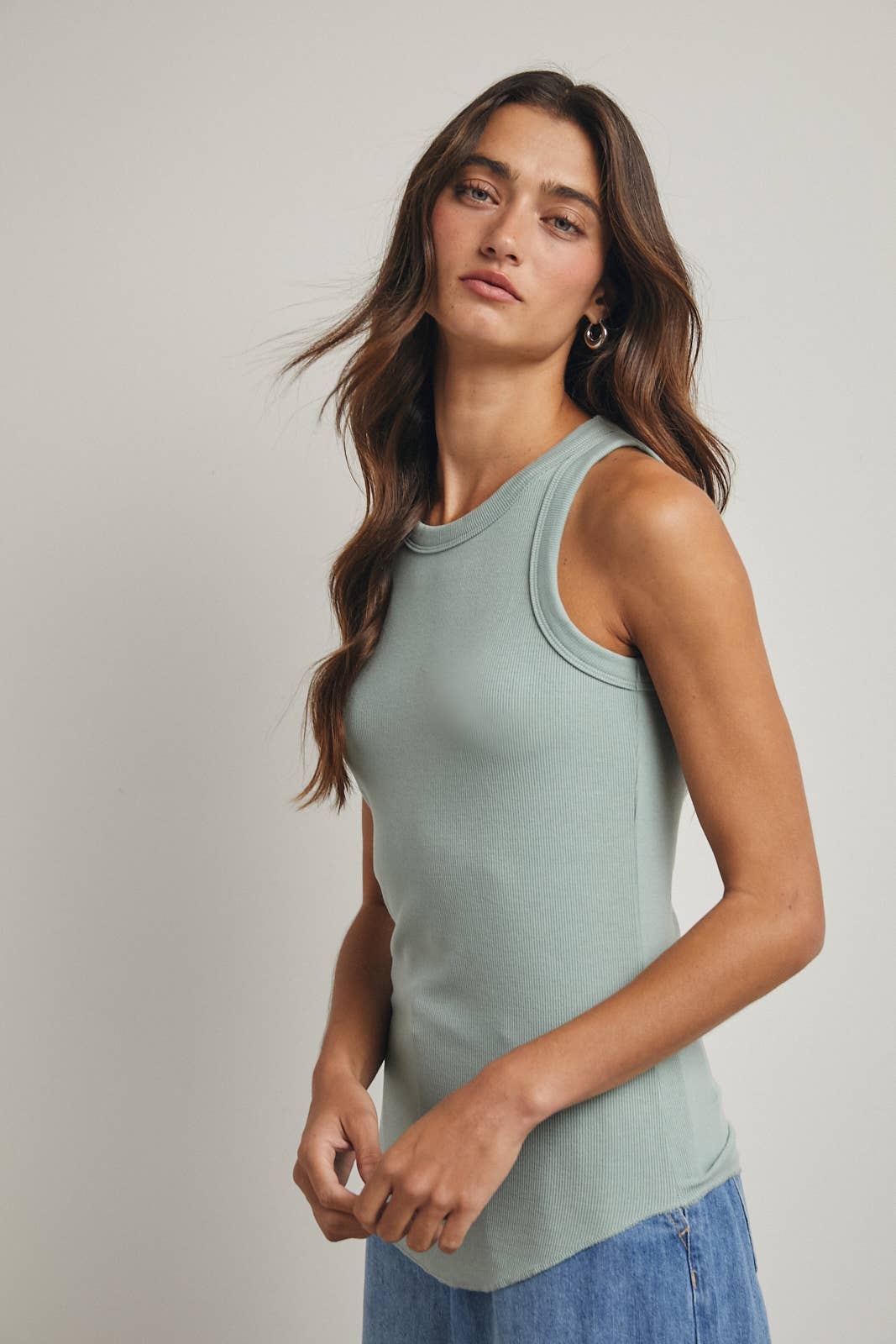 Wishlist Apparel - Wholesale Tank Top - Women's - CREW NECK RIBBED KNIT TANK TOP / WL18-104454