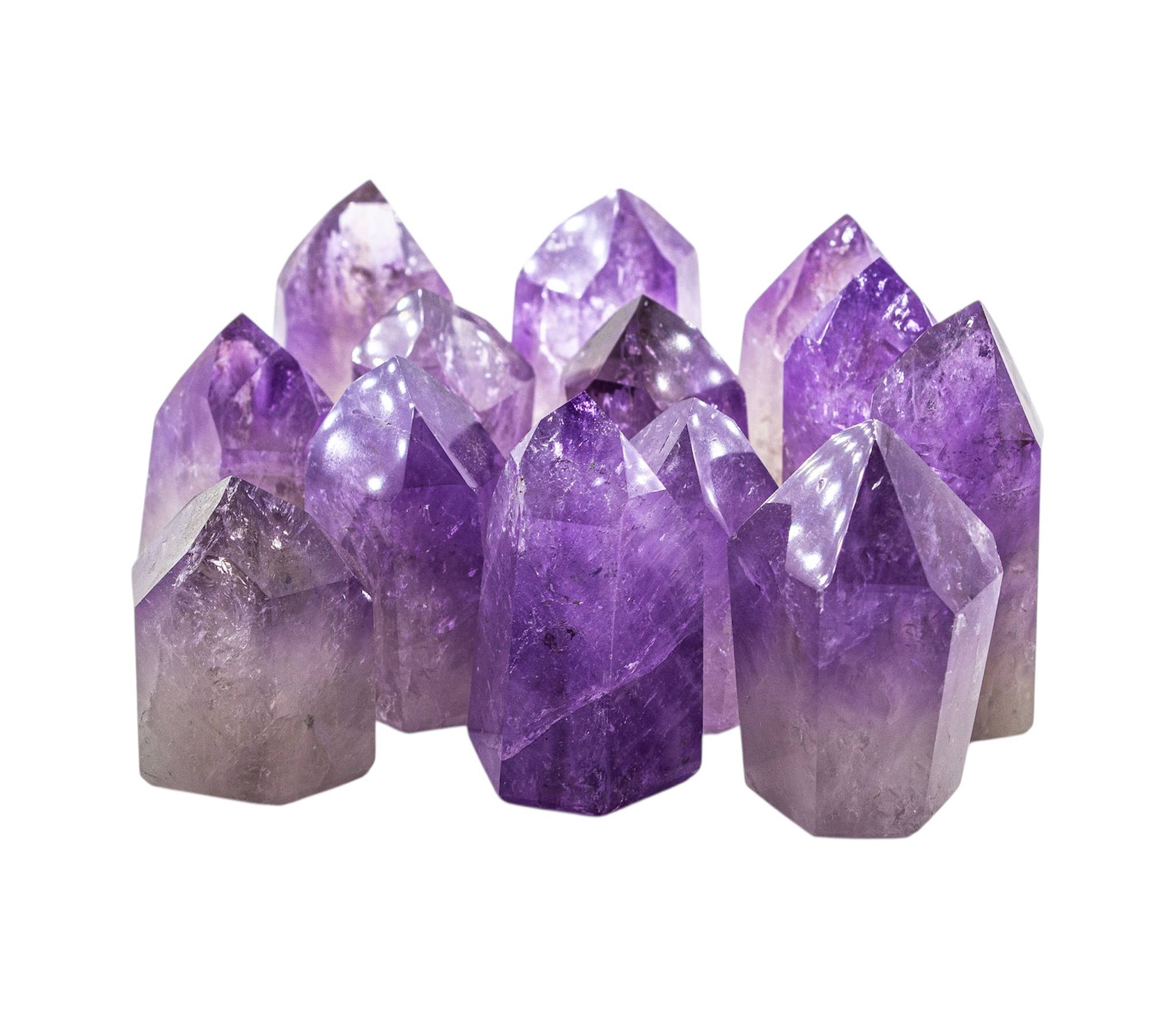 Quasar Gems USA - Vente Pierre et cristal de spiritualité - Pointes polies d'améthyste debout AA par pièce Brésil0