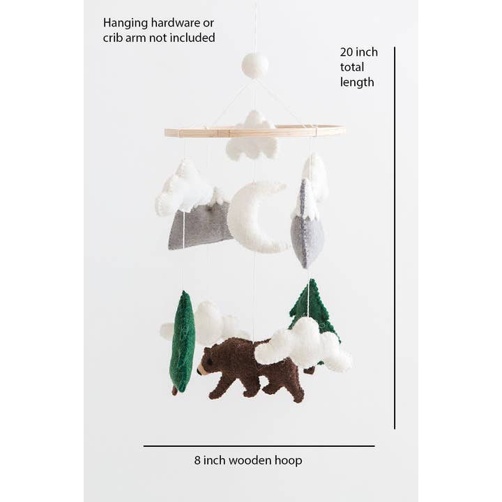 Nivas - Wholesale Baby Mobile - Handmade Bear and Mountain Crib Mobile