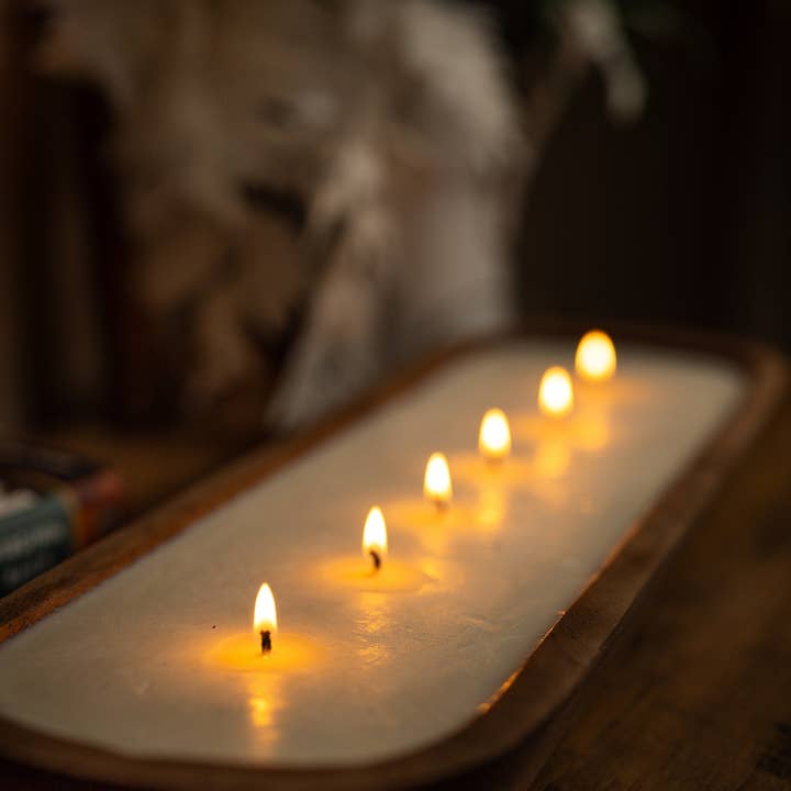 MySunshineCandless - Wholesale Jar/filled candle - Large Hand Carved Baguette Bowl Candle/Natural Soy/ Reusable/Wooden Farmhouse Decor/Perfect gifting/ Christmas Holidays7