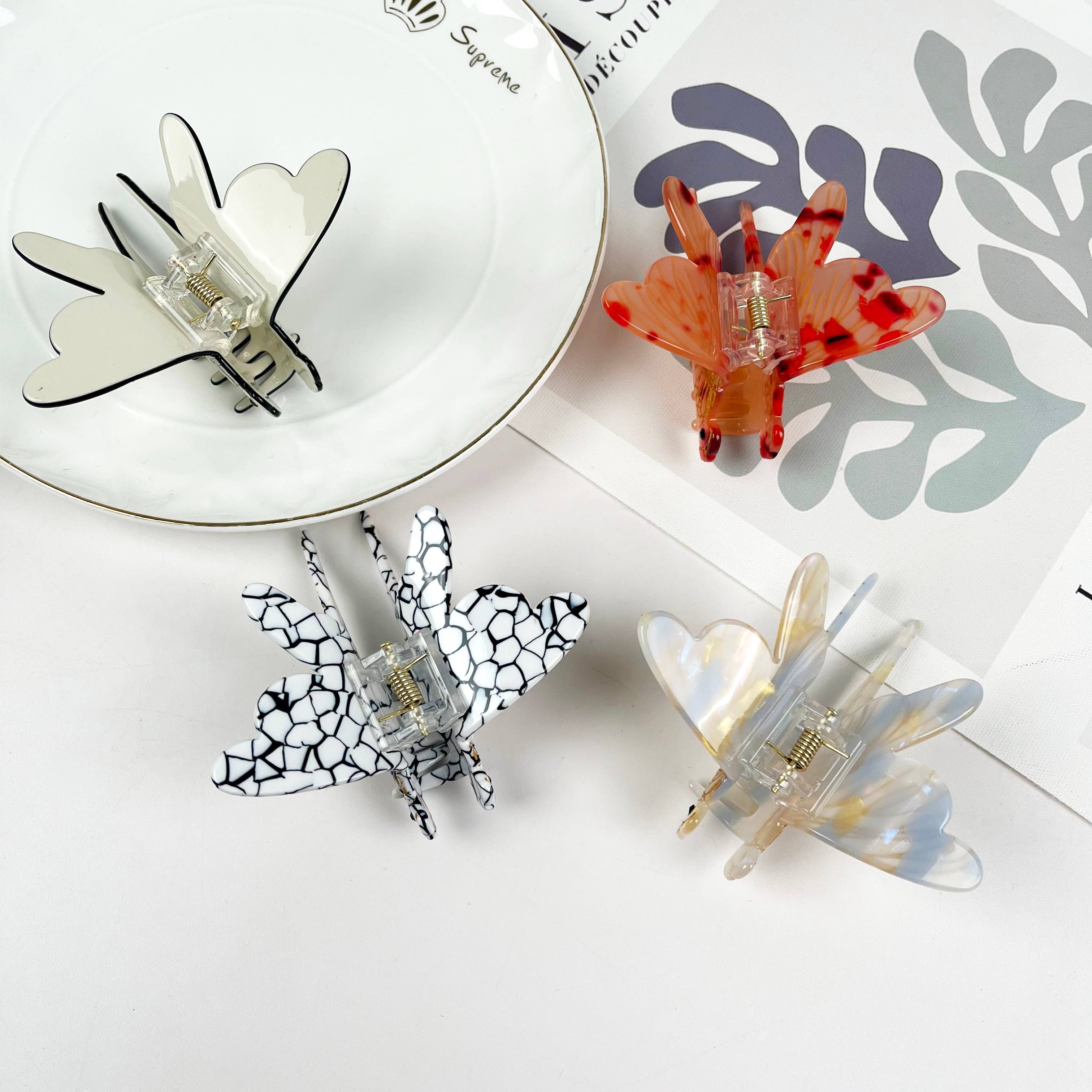 TheDivaSoap – wholesale Hair clip – Women’s – Acetate Dragonfly Hair Clip, Animal Claw Clips2