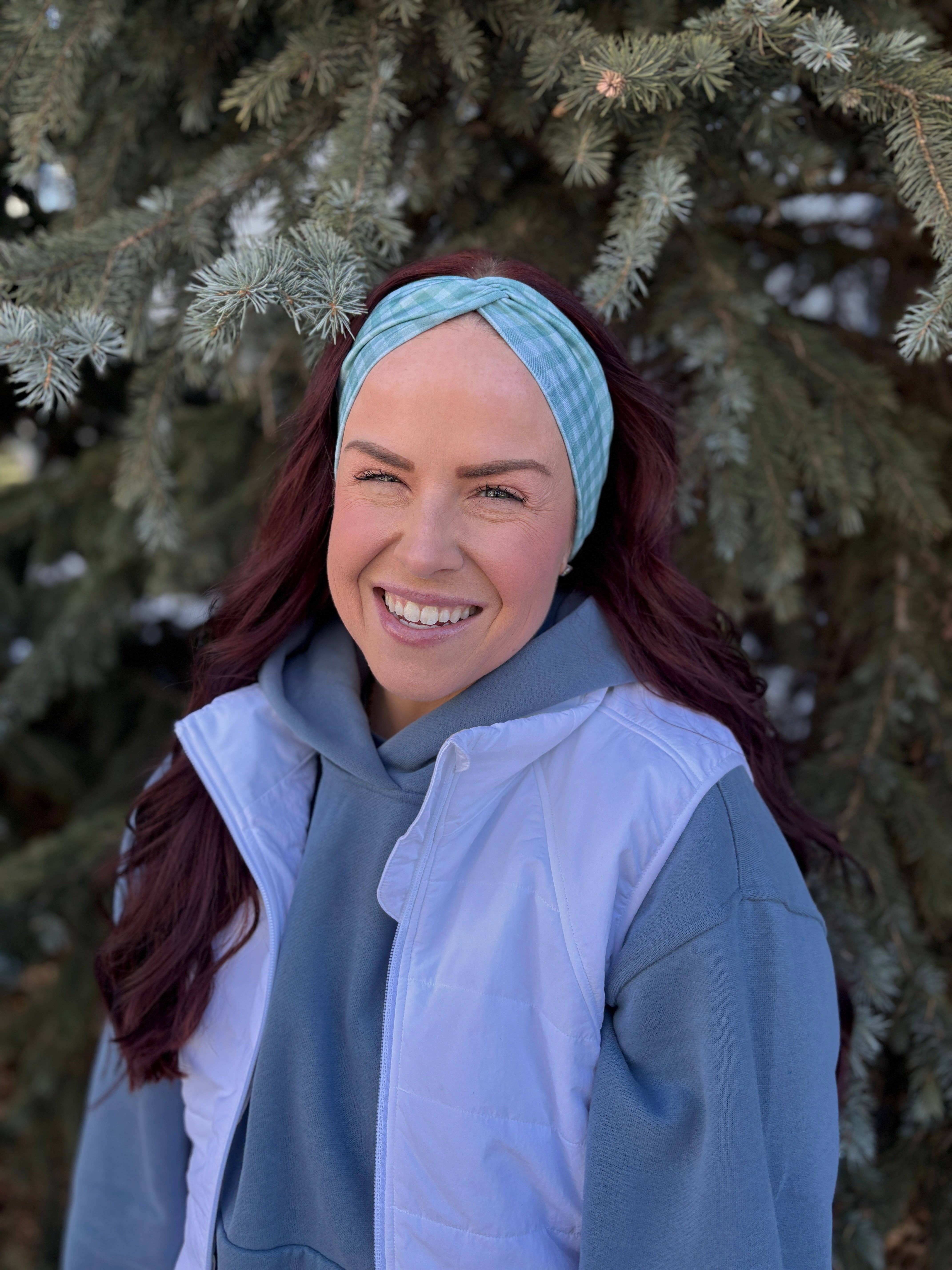 Lilac Market Headbands - Wholesale Fashion Headband - Women's - Simply Gingham in Sage4