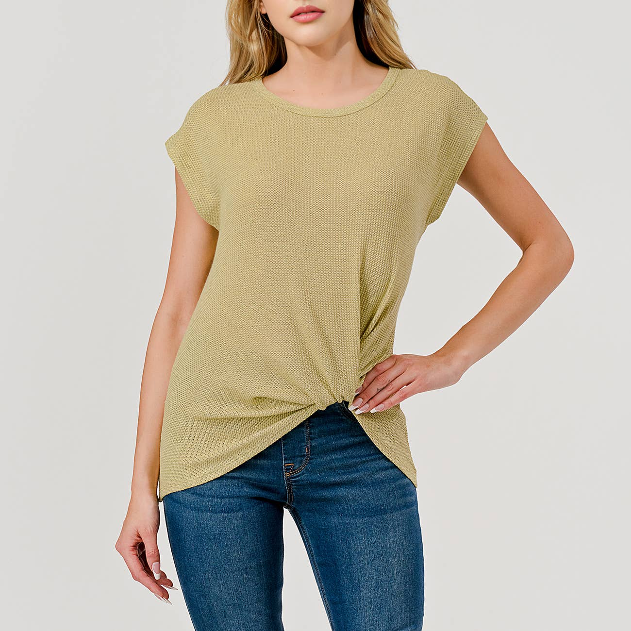 Heimious - Vente Haut en maille – femme - Haut en tricot à manches courtes et nœud décollé, T8056