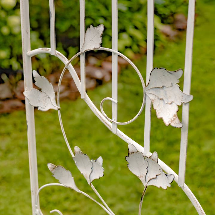 Zaer Ltd. International - Wholesale Outdoor Ornament/Decor - Iron Garden Gate w/Side Plant Stands "Stephania" in 3 Colors10