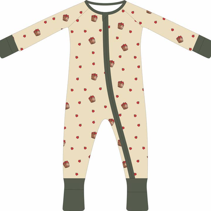 Falling For Apples Zip Up Onesie for wholesale by Wylder and James
