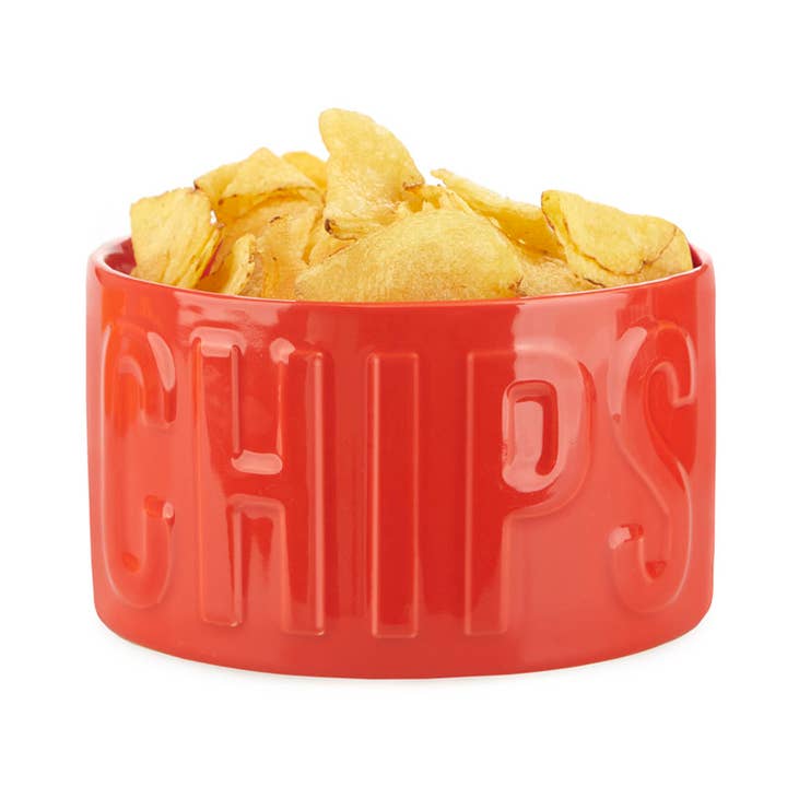 ANTIPASTO CON PATATINE IN CERAMICA ROSSA per la vendita all'ingrosso da parte di Balvi