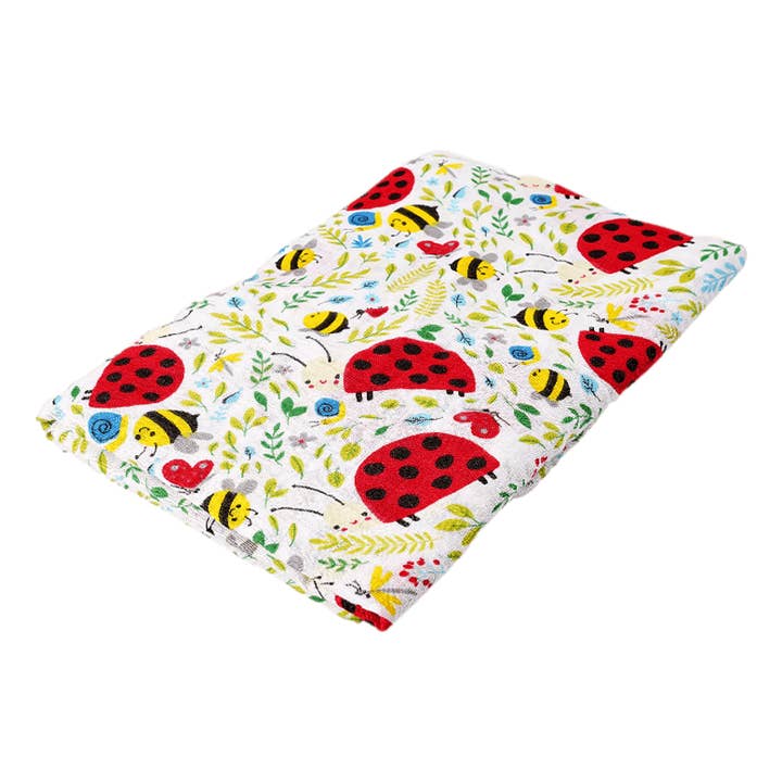 Swaddle - hydrophilic cloth | 120x120cm | Lady Bugs for wholesale by HappyBear Diapers
