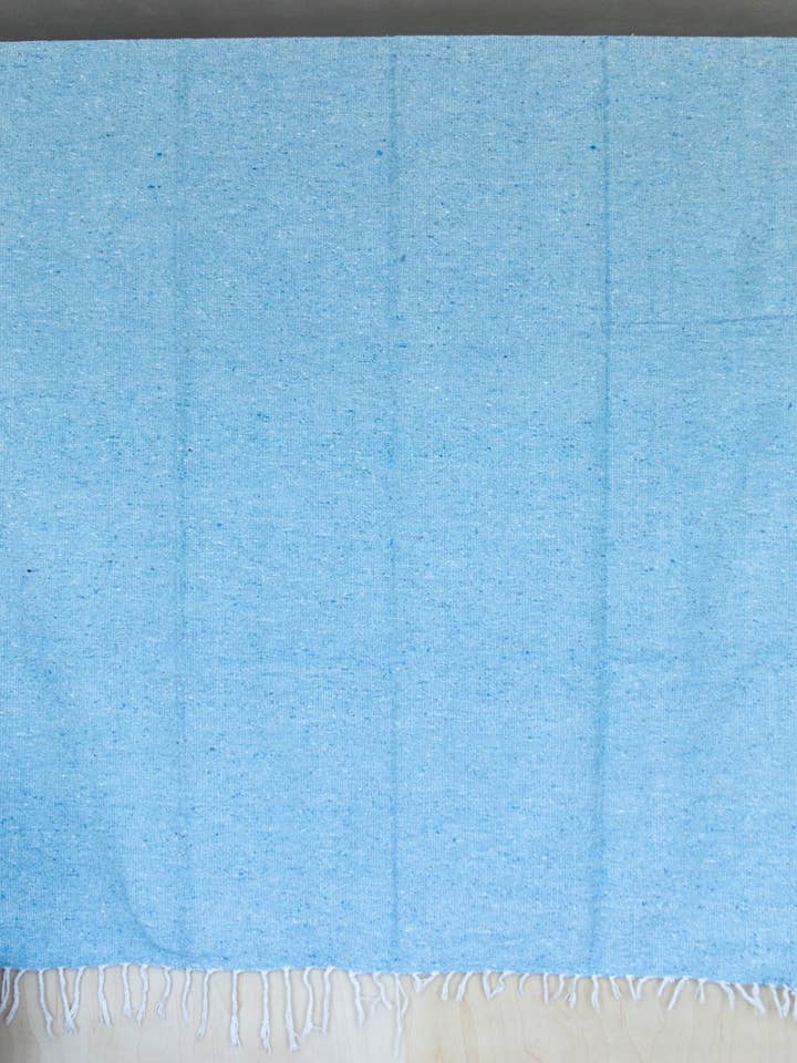 Solid Woven Color Mexican Blankets - Light Blue for wholesale by SIDREY