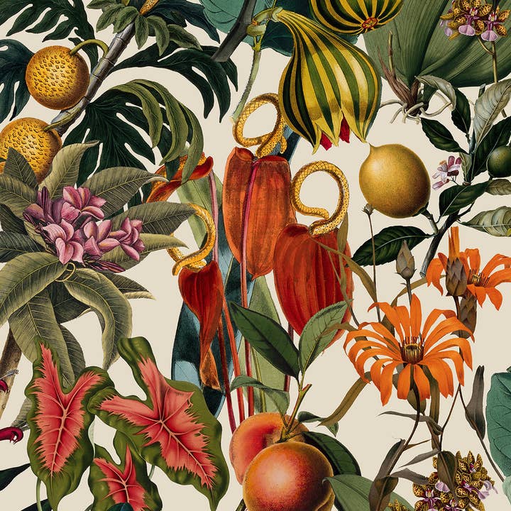 Lush - Papel de Parede Creme por atacado de Detroit Wallpaper Co.