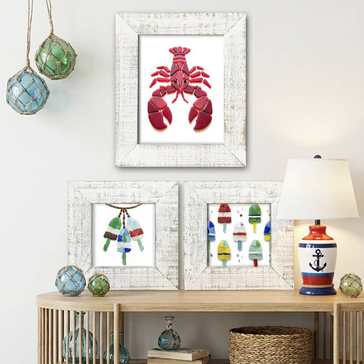 LISART LLC - Wholesale Art Print - Sea glass Buoys Framed Print1