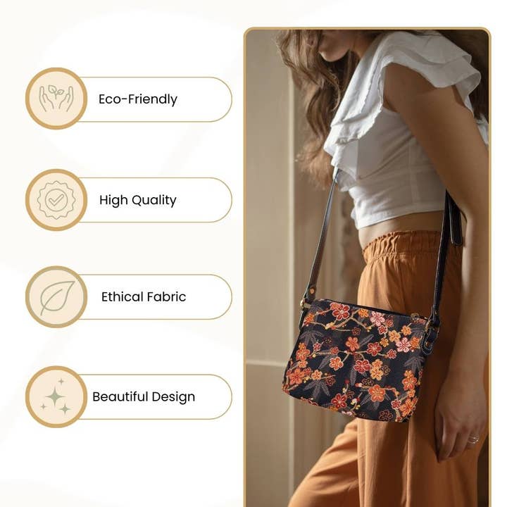 SignareArt - Wholesale Crossbody Bag - Women's - XB02-SAKURA | UME SAKURA CROSS BODY BAG PURSE HANDBAG4