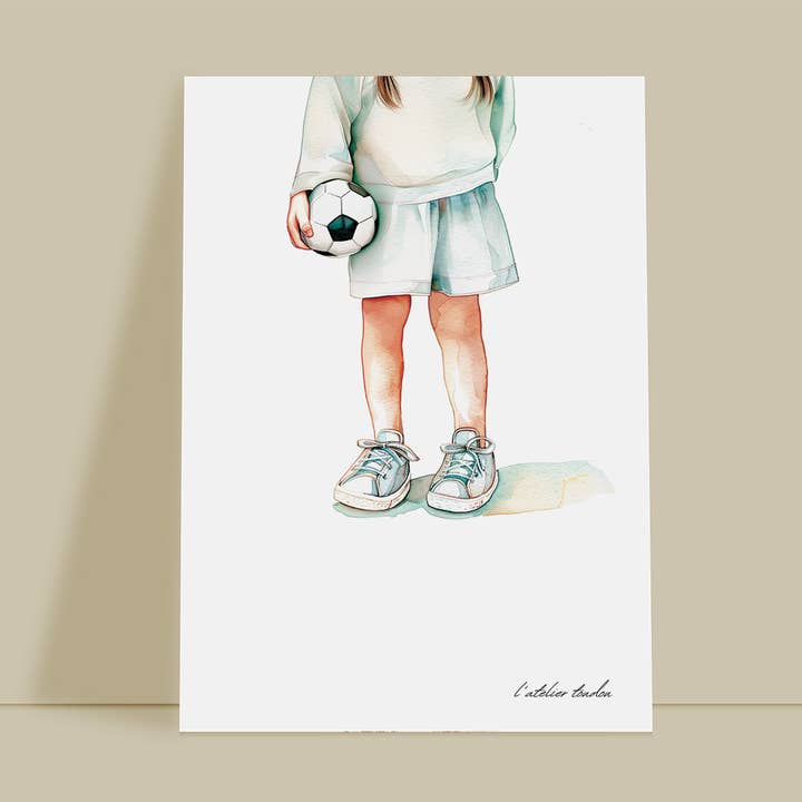 Vægdekoration til baby/børneværelse til piger fodbold - Passion tema for engroshandel hos L'atelier Toudou