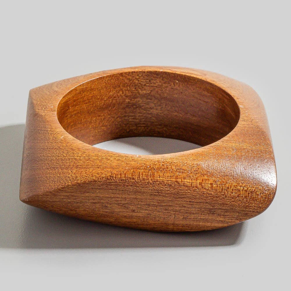 BR Large Wood Square Shape Bangle Bracelet for wholesale on Faire1