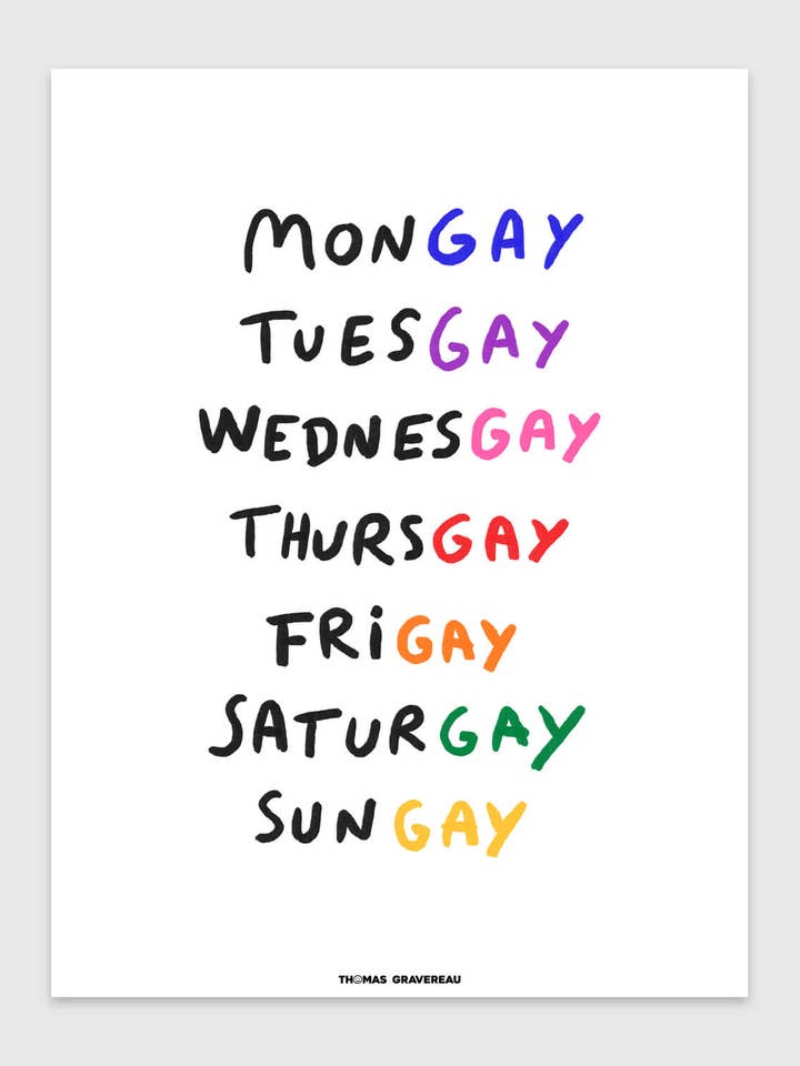 "Gay Week" Poster (A3) for wholesale by Thomas Gravereau