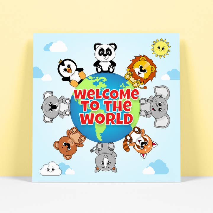 Velkommen til verden - Baby dreng kort for engroshandel hos RoleyOleyMoley