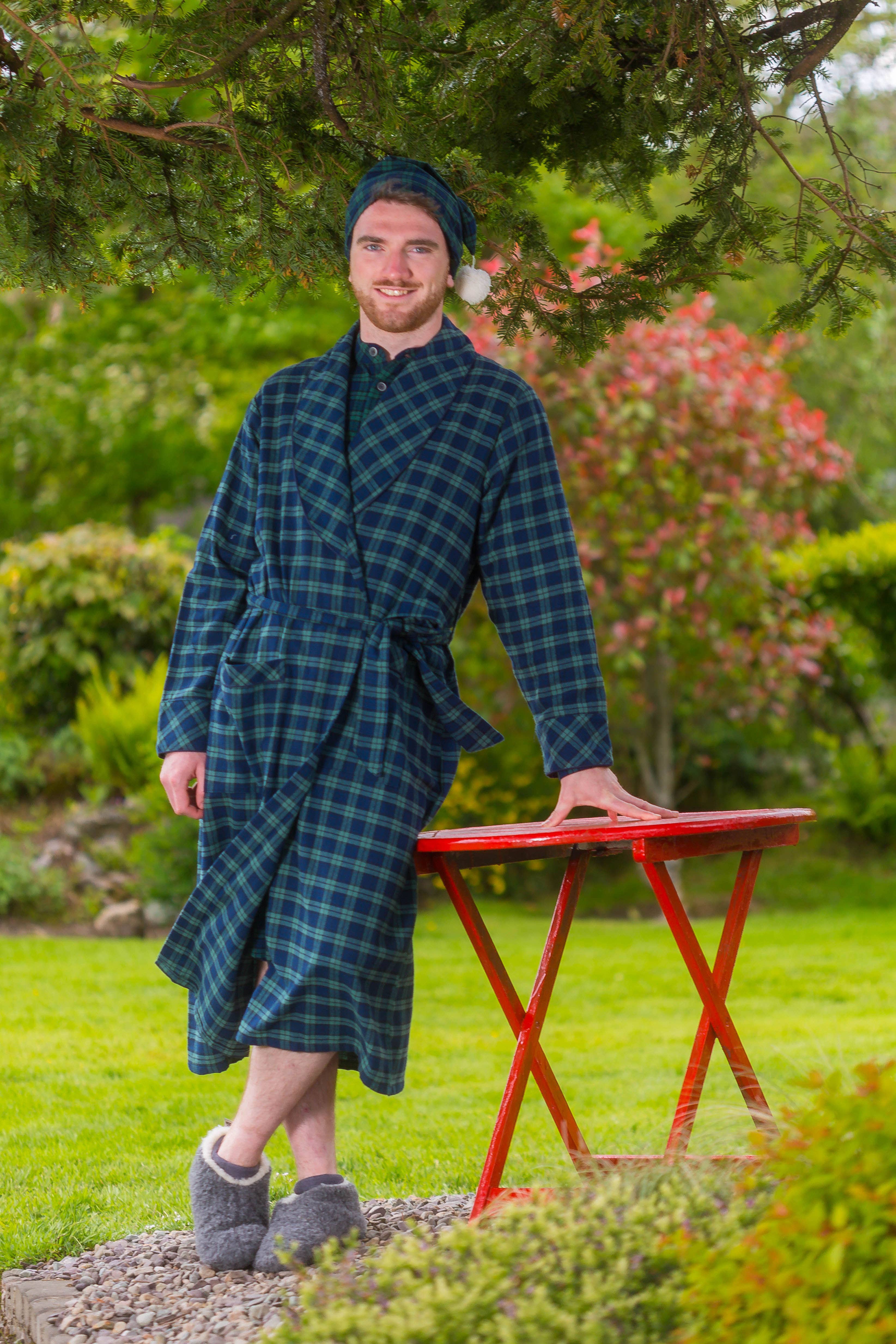 Lee Valley Ireland - Wholesale Robe - Unisex - Lee Valley Flannel Nightrobe - Green Tartan Blackwatch (LV6)