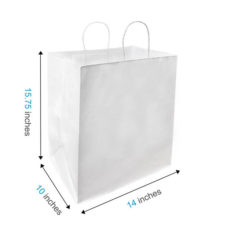 Super Royal 14x10x15.75 White Paper Bag Twisted Handles for wholesale by Kis Paper