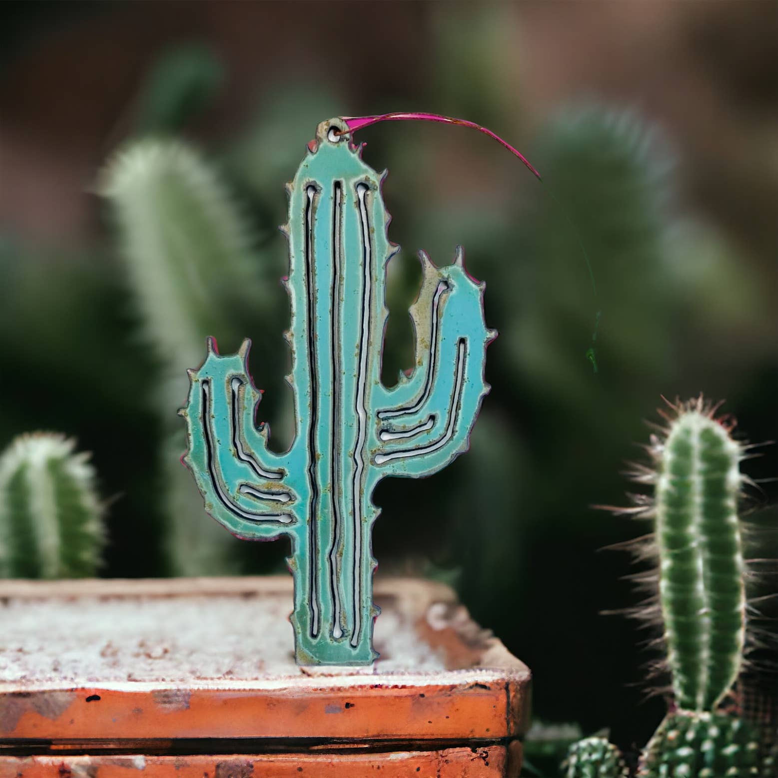 Iron Jewel - Wholesale Ornament - Cactus Ornament Western Southwestern metal Arizona recycle4