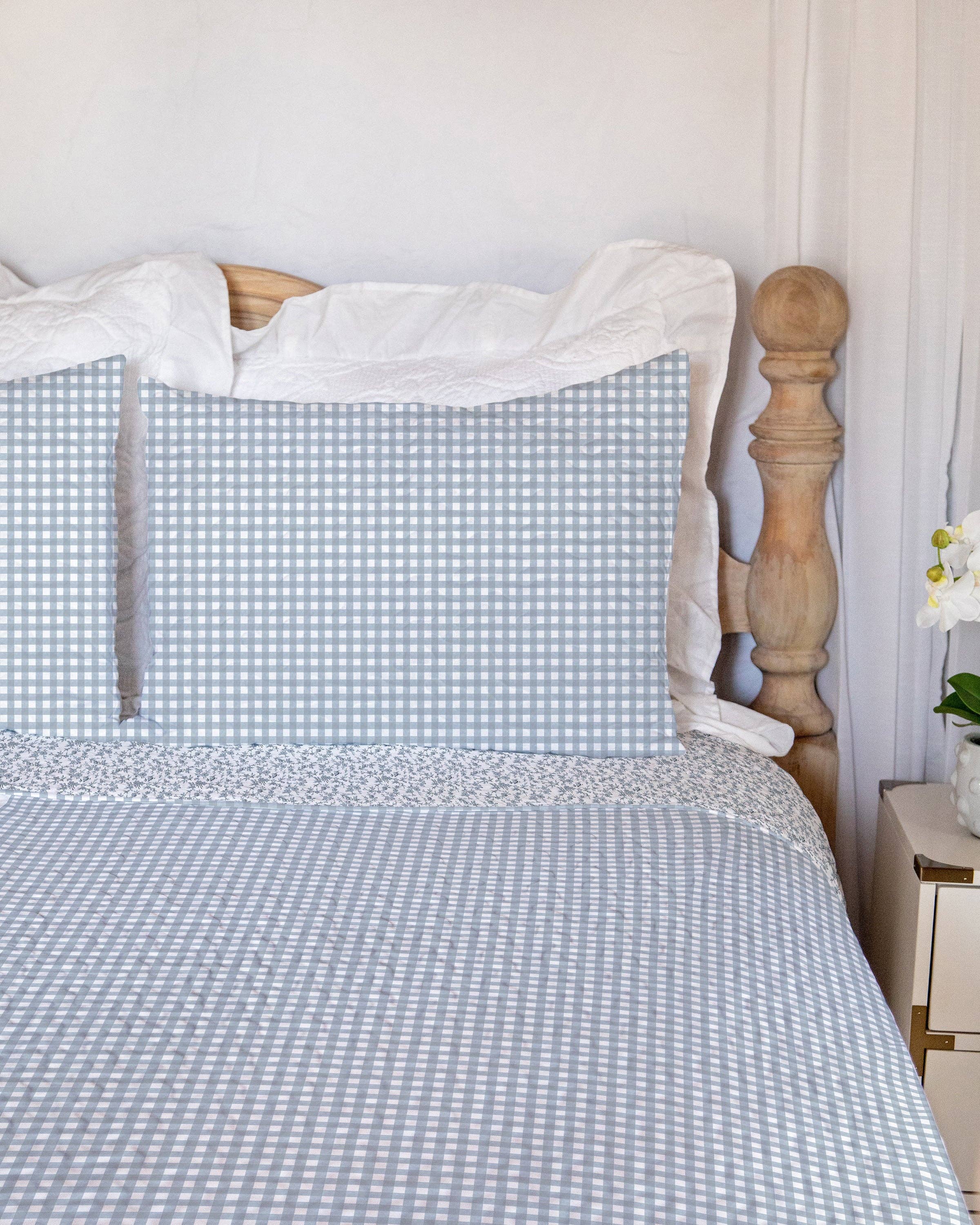 Ida Mae Home – Großhandel Bettdecke – Anthia Gingham Blue Steppdecke0