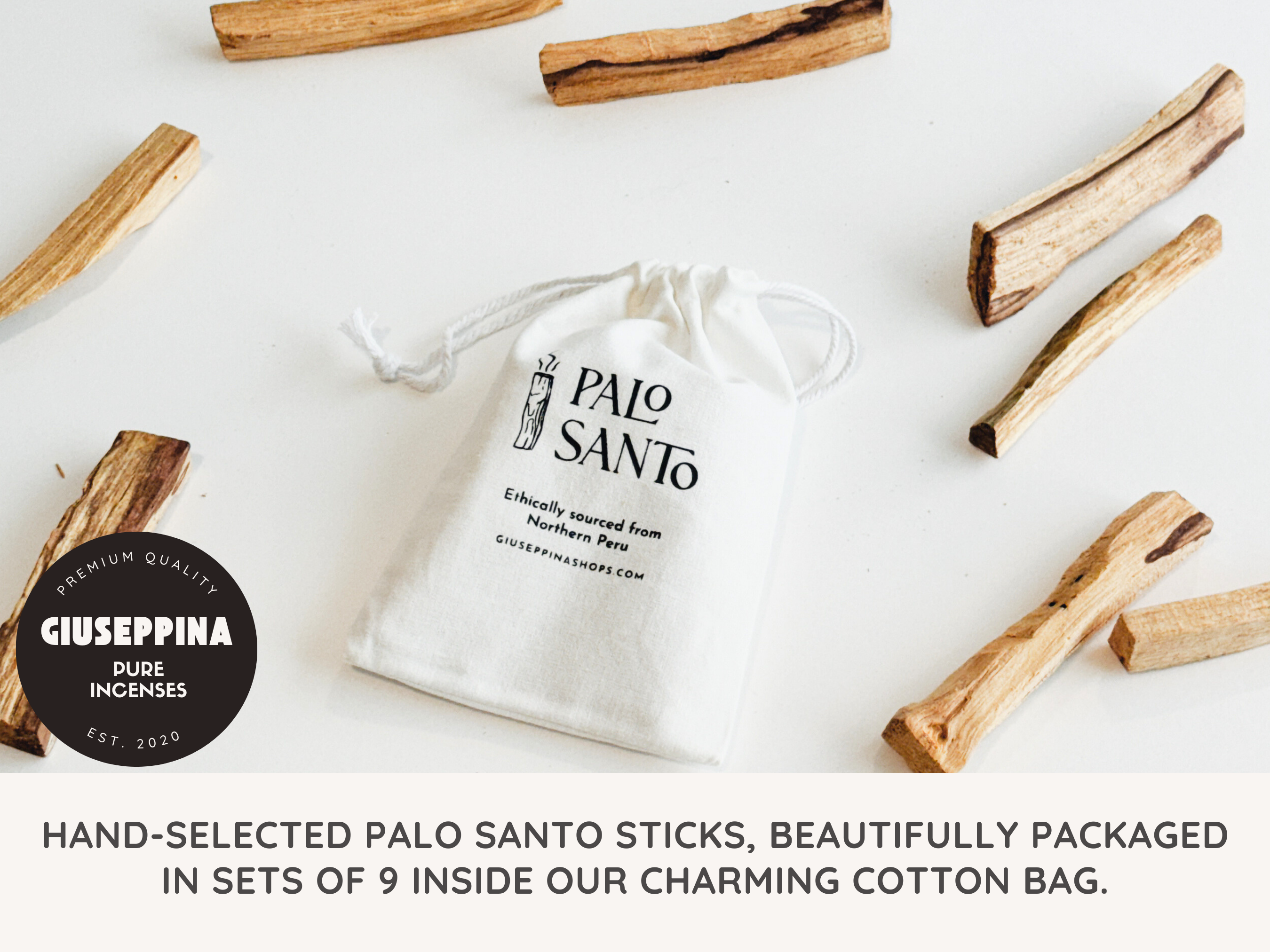 Giuseppina Shop - Wholesale Sage Bundle - Palo Santo Sticks - Our Signature Bundle Palo Santo Sticks 1