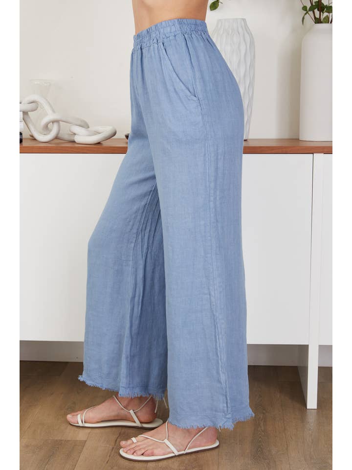 MILIO MILANO - Wholesale Pants - Women's - ITALIAN LINEN PANTS WITH RAW HEM (12282/154012/154102)1