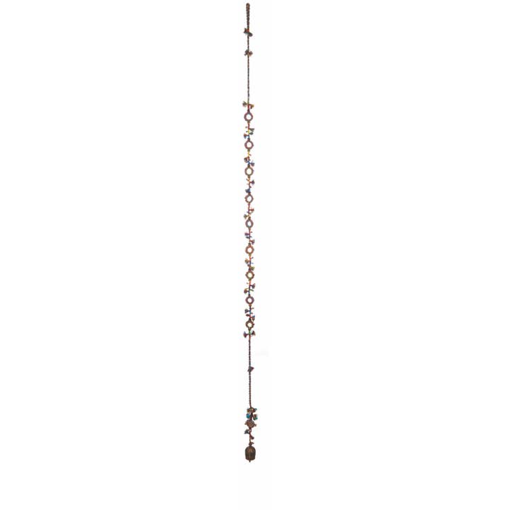 Moksha Imports - Wholesale Wall Mirror - Small Mirror - Multicolored Thread/72"L With Bell