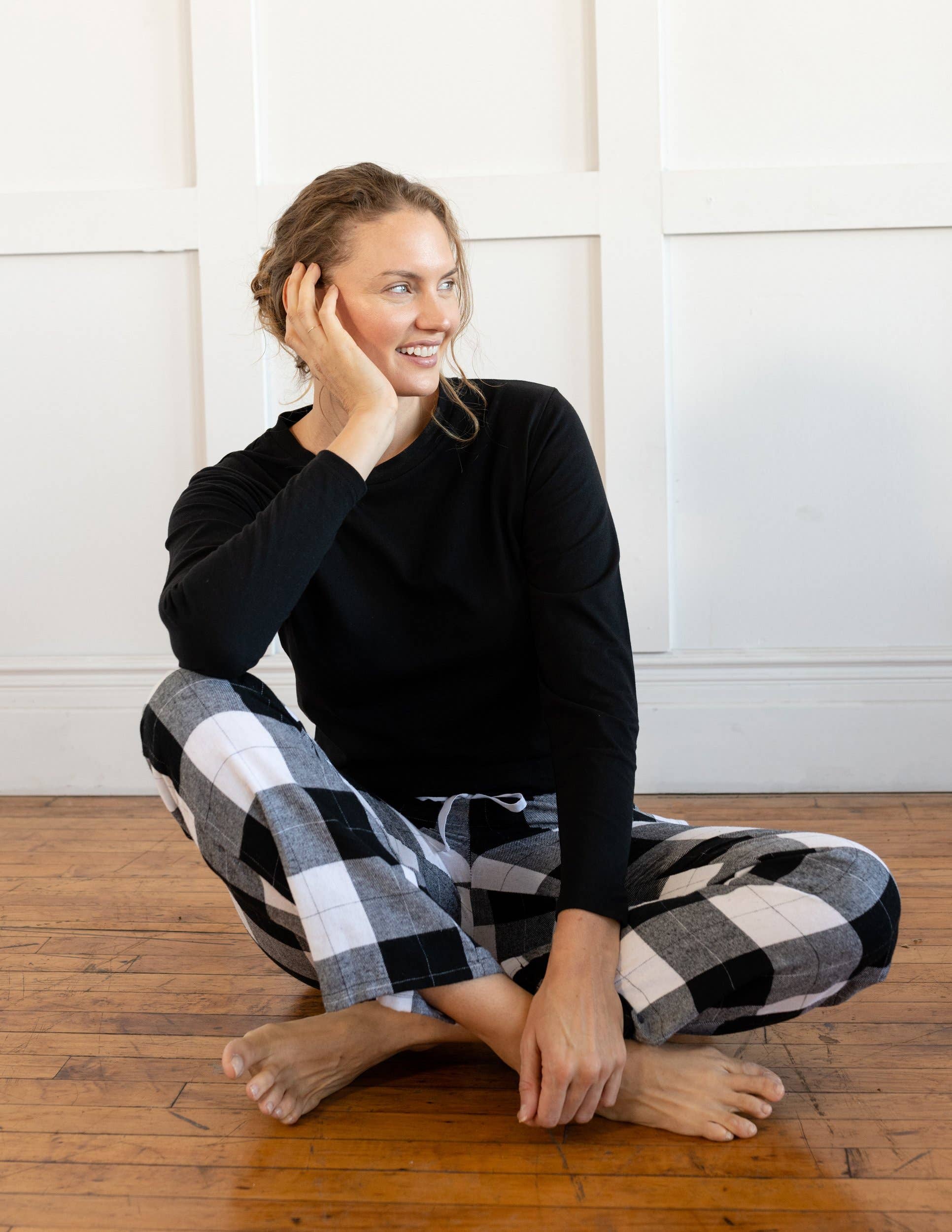 Leveret Pajamas - Vente Haut et bas de pyjama – femme - Pantalon deux pièces en flanelle en coton pour femmes1