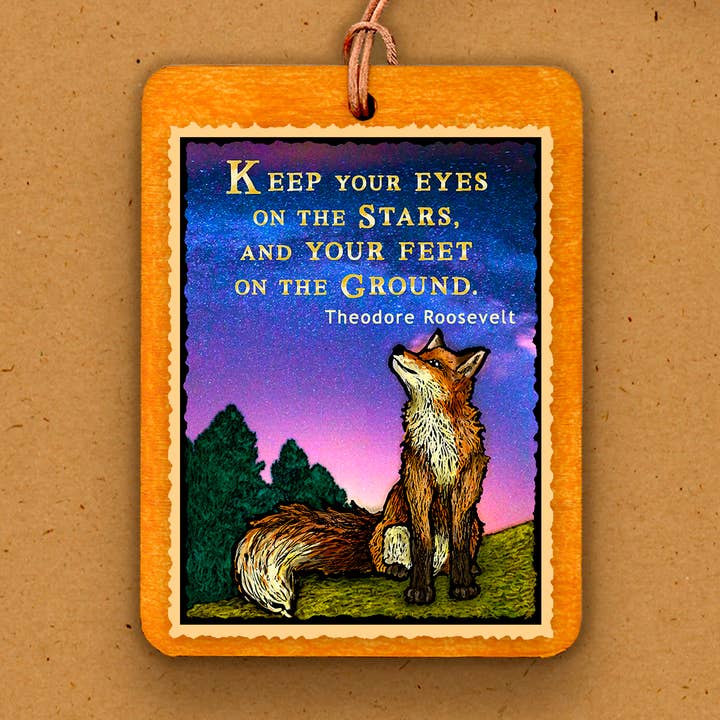 Handmade Wooden Ornament - Nature Quote - Fox for wholesale by The Kaleidoscope Designs