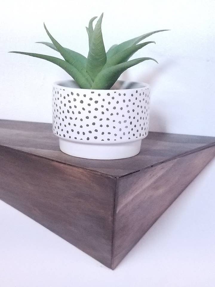 Skewed Triangle Wood Floating Shelf for wholesale by Hammer and Nail Studios