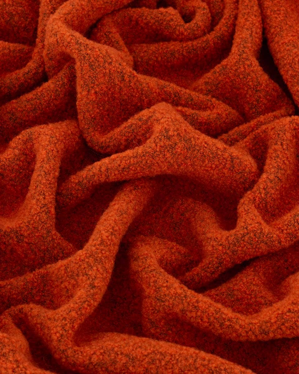 MoST - Vente Plaids - Plaid en laine bouclée PARIS orange2