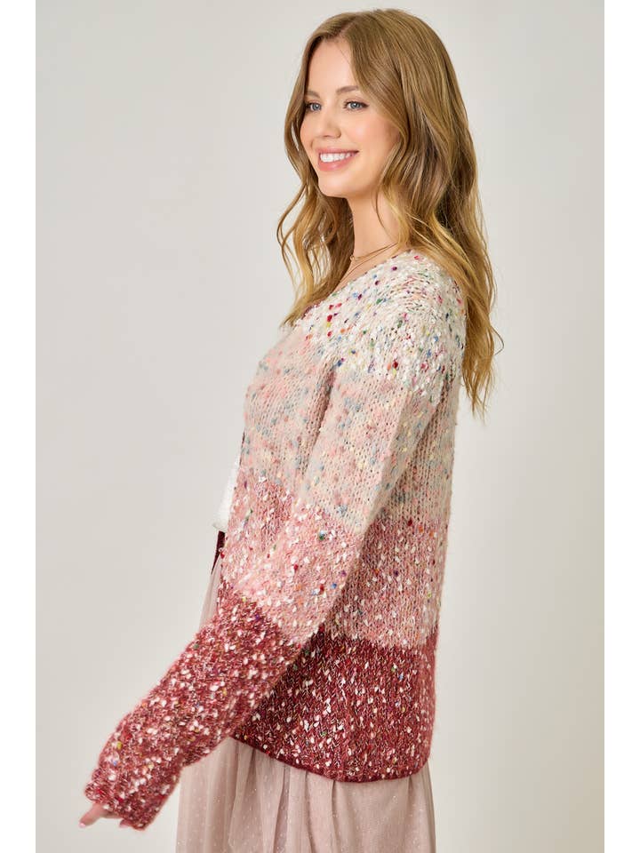 Mystree - Wholesale Cardigan - Women's - 61203 Melange Color Blocked Cardigan 3