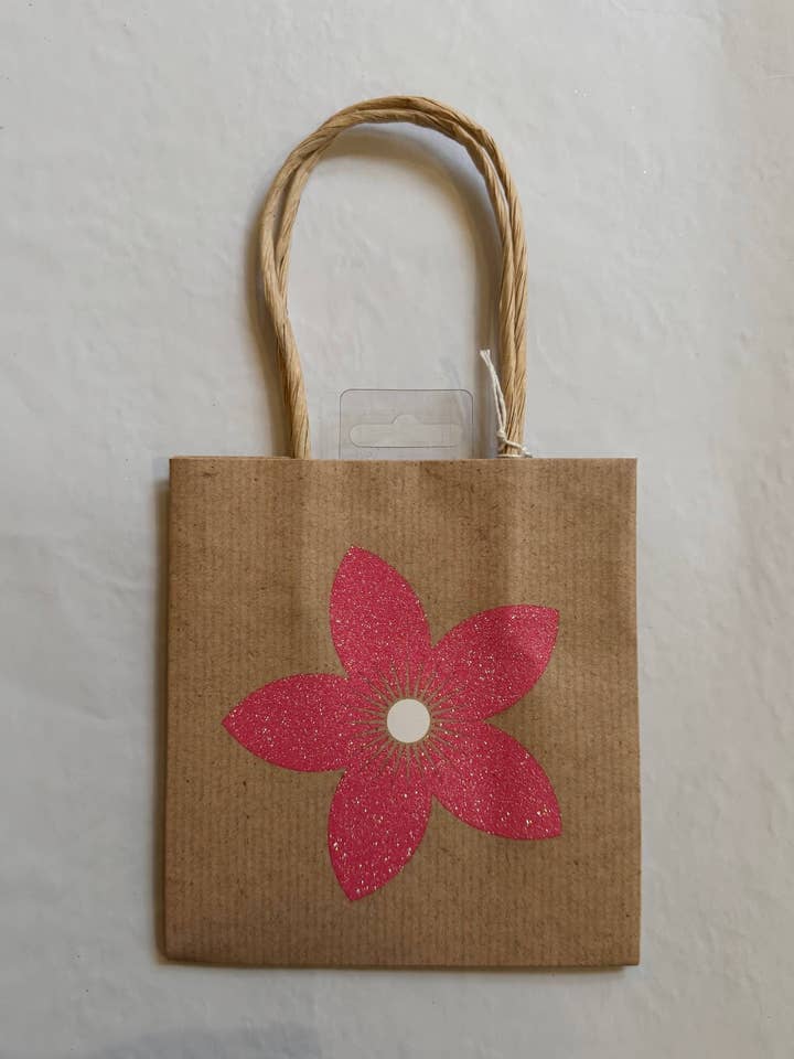 Neon Kraft Krokusblume auf Kraftpapier-Effekt Geschenktüte für den Großhandel von The Unique Paper Company US