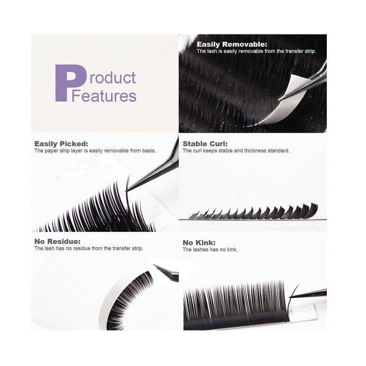 CALLAS, EXTENSION INDIVIDUALI PER CIGLIA, SPESSORE 0,10 MM, ARRICCIATURA, VARIE DIMENSIONI per la vendita all'ingrosso da parte di Callas & Dearderm