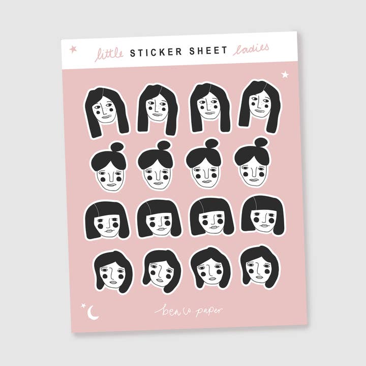 Little Ladies Sticker Sheet for wholesale by bea co. paper