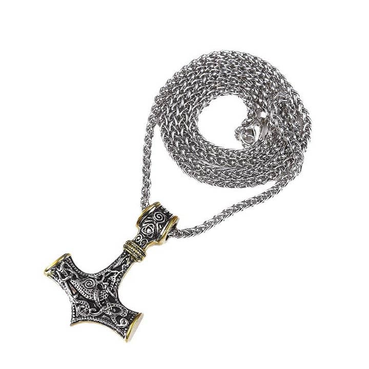 Viking Odin Triangle Knot Mjolnir Pendant Necklace and other Purchase Wholesale mjölk. Free Returns & Net 60 Terms on Faire trending on Faire.