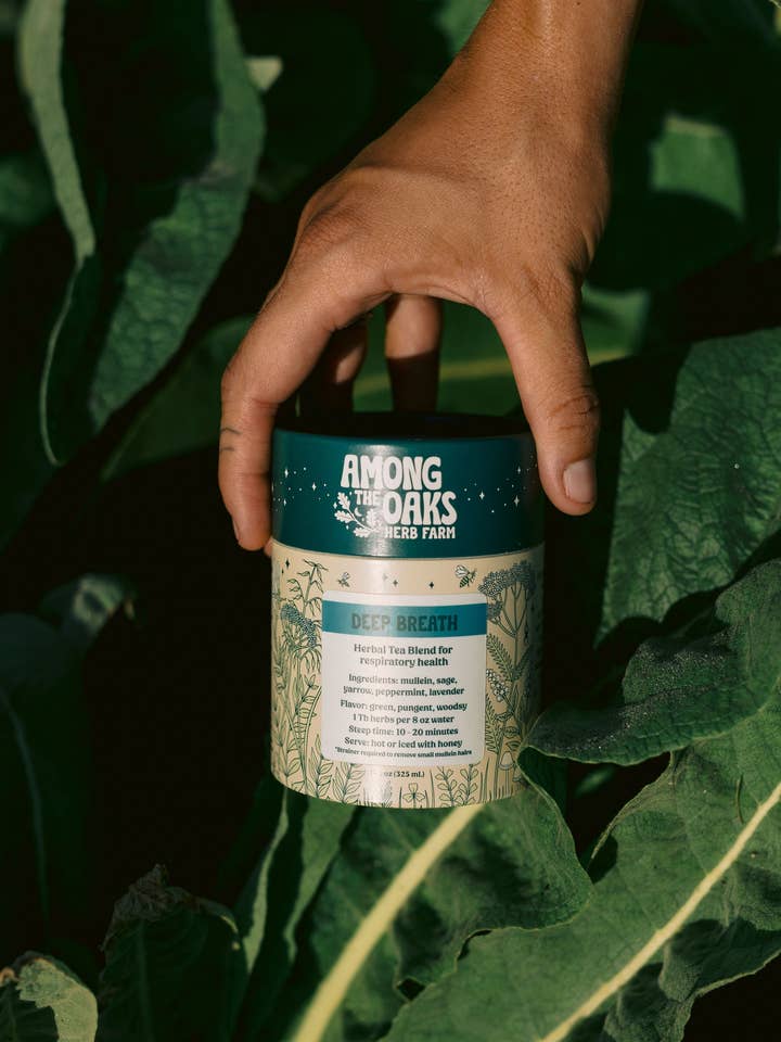Deep Breath - Farm Fresh Herbal Tea for wholesale by Among the Oaks Herb Farm