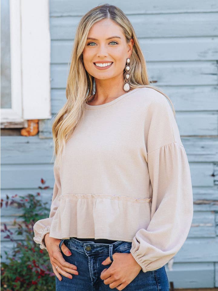Tiers to My Heart Top in Beige for wholesale on Faire0
