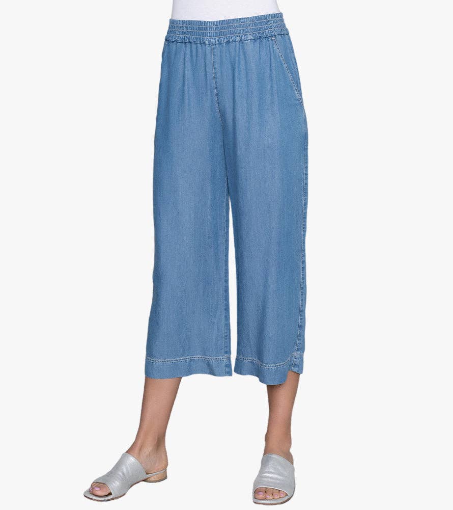 Wholesale Women's Pull-On Wide Leg Cropped Tencel® Denim City